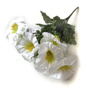 Artificial Petunia Flowering Bush with Faux White Flowers