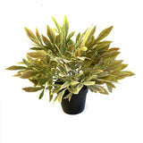 Artificial Sage Bush in Black Pot