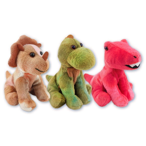 3 Small Dinosaur Cuddly Soft Toys