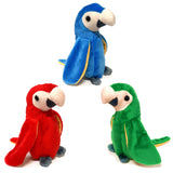 Parrot Cuddly Soft Toys Blue Green and Red
