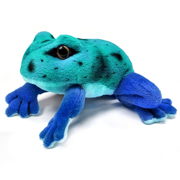 13cm Blue Frog Cuddly Plush Soft Toy, suitable for all ages 