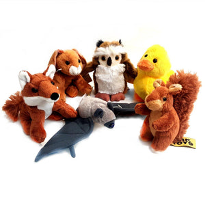 Set of 6 Woodland Animal 13cm Soft Toys, suitable for all ages