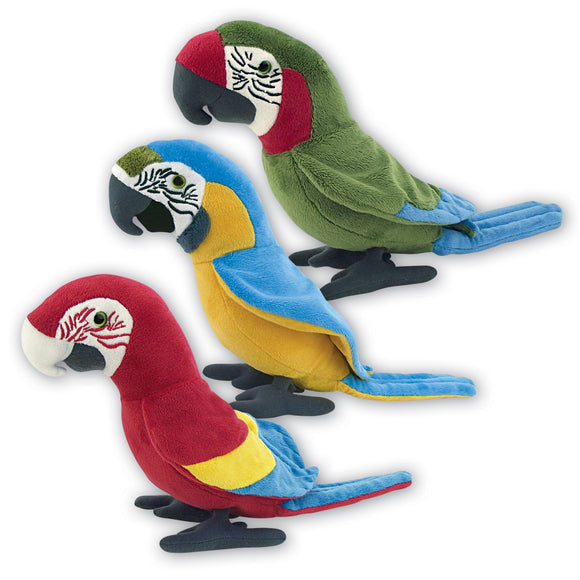 Macaw Parrot Cuddly Soft Toy. Red Blue and Green