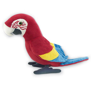 Macaw Parrot Cuddly Soft Toy. Red Blue and Green