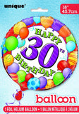 Happy 30th Birthday Foil Balloon
