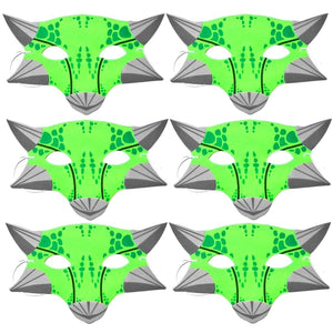 6 Green Ankylosaurus Foam Dinosaur Children's Masks ideal for schools, parties, theaters and groups