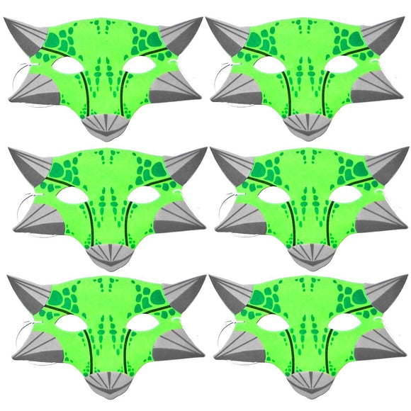 6 Green Ankylosaurus Foam Dinosaur Children's Masks ideal for schools, parties, theaters and groups