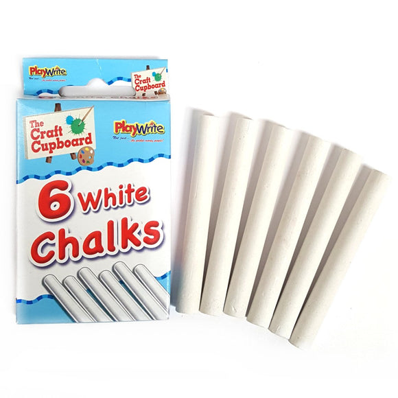 Pack of 6 white chalks perfect for groups and party bags