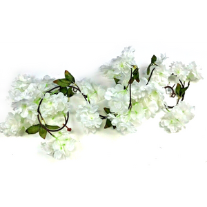 Artificial Cherry Blossom Garland with White Flowers 180cm