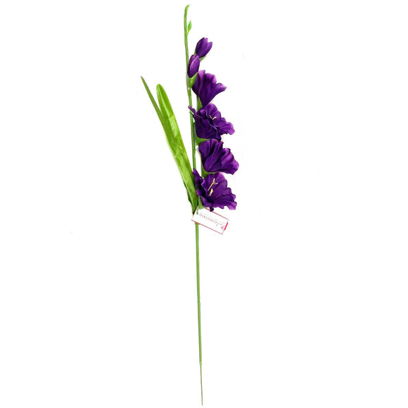 Artificial Gladiolus Flower Stem 58cm Purple