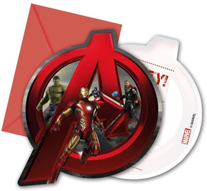 Pack of 6 Marvel Avengers Age of Ultron Party Invitations