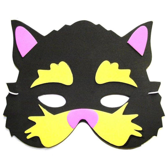 Children's Black Cat Face Mask for Halloween Fancy Dress