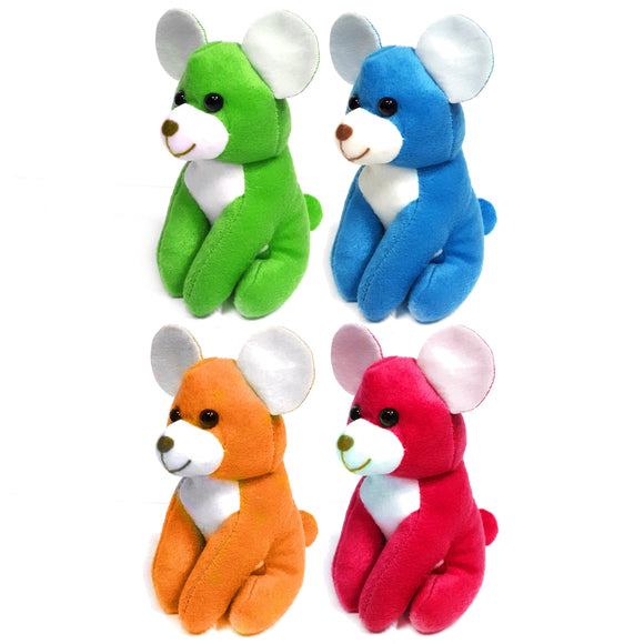 13cm Brightly Coloured Mouse Cuddly Plush Soft Toy Party Bag Filler Favor Gift
