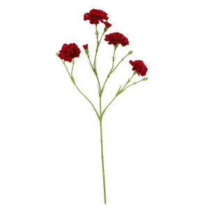 Artificial Carnation Spray with Red Flowers