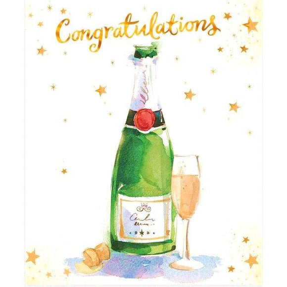 Champagne Bottle Congratulations Card