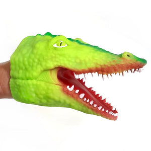 Crocodile Adult and Child Rubber Hand Puppet Dark Green