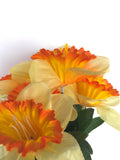 Artificial Daffodil Spray With Orange and Yellow Flowers 32cm