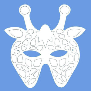 Pack of 10 Plain Card Children's Giraffe Face Mask to Colour In for Party Bags