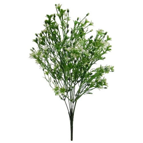Artificial Green Filler Plant with White Faux Flowers