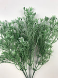 Artificial Green Foliage Grass Bush With Ivory Flowers 35cm