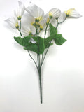 Artficial call lily plant with white faux flowers