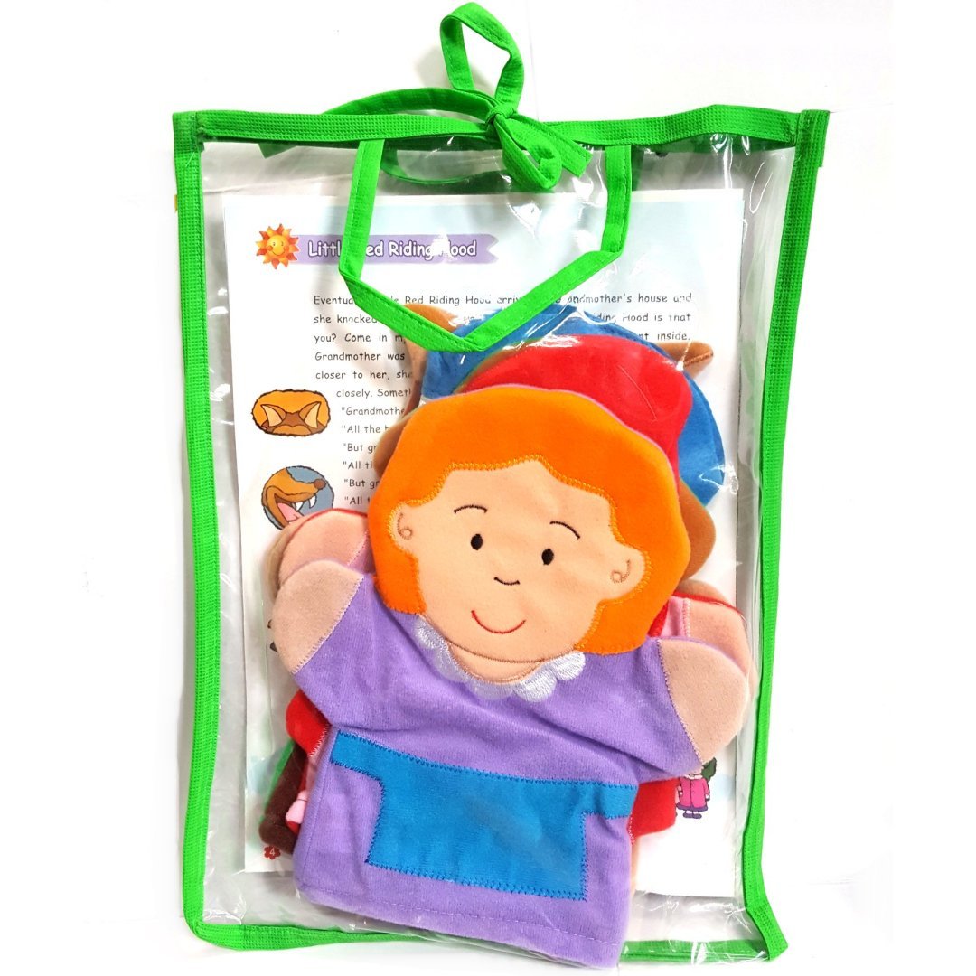 Little red Riding Hood Hand Puppet Set Story Time Puppets – Blue