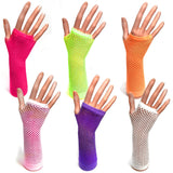 Long Fishnet Fingerless Gloves for 80's Party Fancy Dress