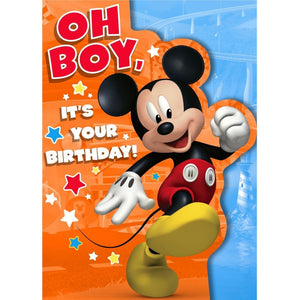 Disney Oh Boy It's Your Birthday Mickey Mouse Greetings Card