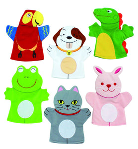 Set of 6 Pet Animal Hand Puppets - Children's School Story Telling Puppets