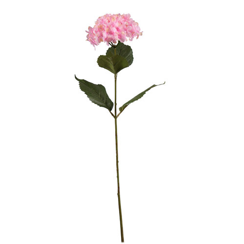Artificial Hydrangea flower stem with pink faux flower
