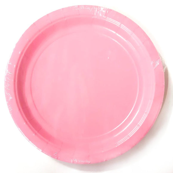 Set of 8 Pink Paper Plates - Party Tableware and Party Supplies