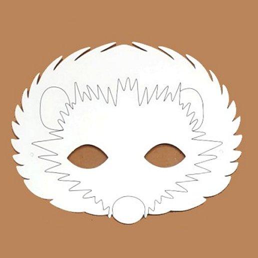 Pack of 10 Plain Card Children's Hedgehog Face Mask to Colour In for Party Bags