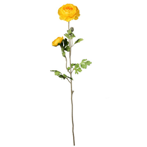 Artificial Ranunculus Flower Spray With Yellow Flowers 70cm