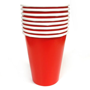 Pack of 8 Red Paper Cups - Party Tableware and Red Party Supplies