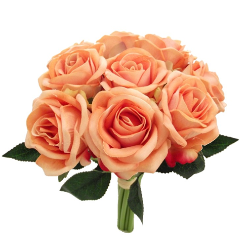 Artificial Rosebud Bouquet with peach flowers