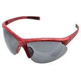Red Framed Adults Half Frame Sports Wrap Sunglasses UV400 - Unisex