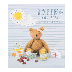 Teddy Bear Hoping you fell better soon greetings card