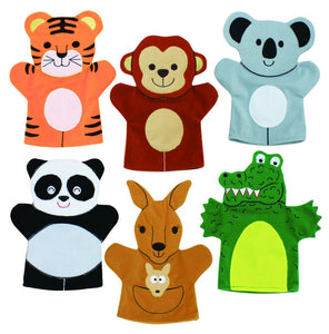 6 Wild Animal Hand Puppets - Childrens School Story Telling Puppets Toys