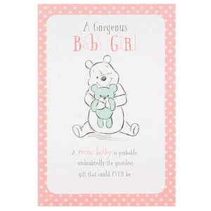 Winnie the Pooh New baby Girl Greetings Card by Hallmark