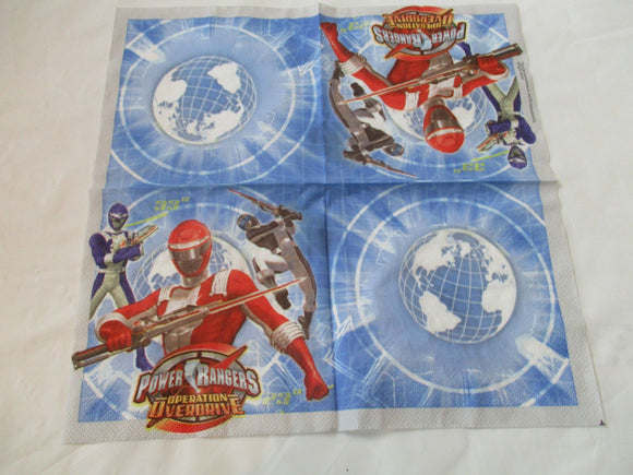 Pack of 40 Power Rangers Party Napkins - 33 x 33 cm 2ply Napkin